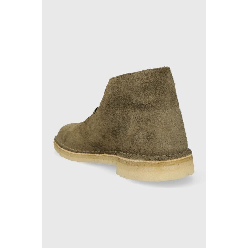 Semišové polobotky Clarks Originals Desert Boot pánské, zelená barva, 26176626