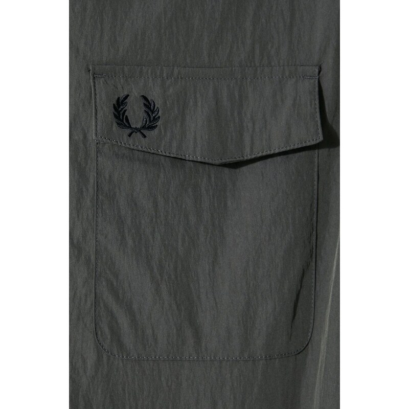 Bunda Fred Perry Zip Overshirt pánská, zelená barva, přechodná, M5684.638