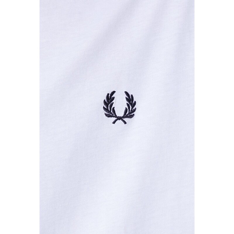 Bavlněné tričko Fred Perry Ringer T-Shirt bílá barva, s aplikací, M3519.100