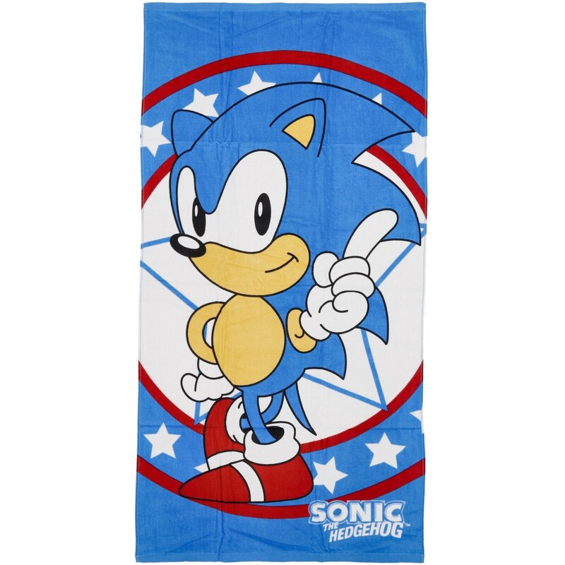 Setino Hravý dětský ručník Sonic X, modrá