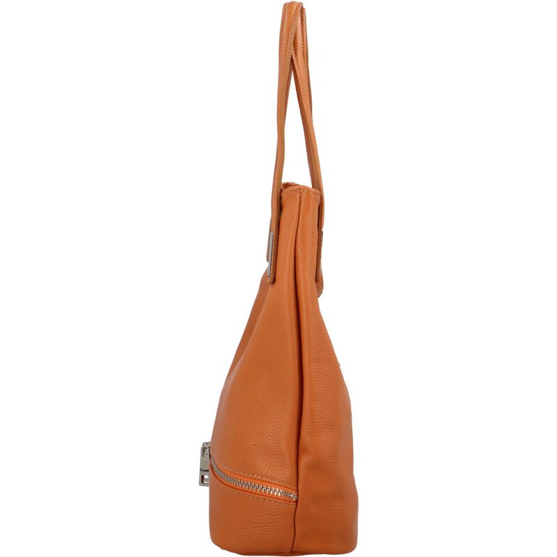 Dámská kožená kabelka přes rameno oranžová - Delami Nellis oranžová