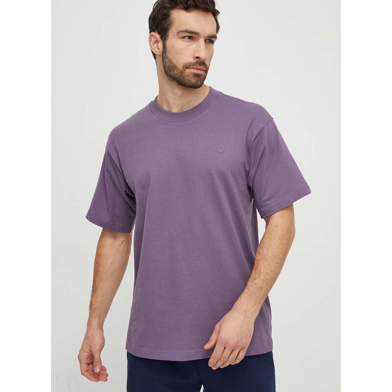 Bavlněné tričko adidas Originals fialová barva, IP2772