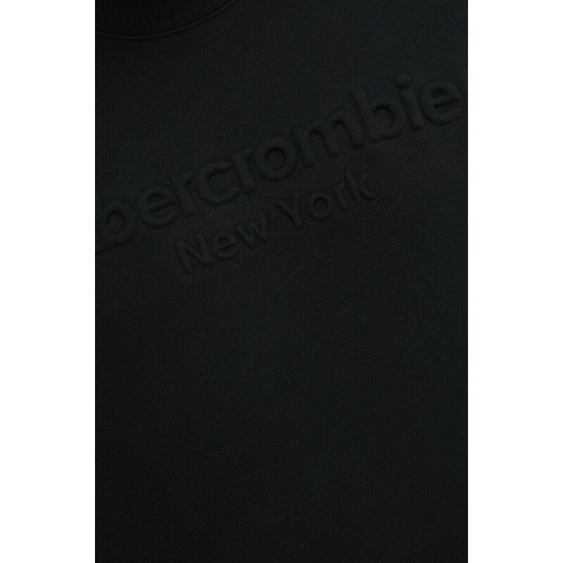 Mikina Abercrombie & Fitch pánská, černá barva, s aplikací
