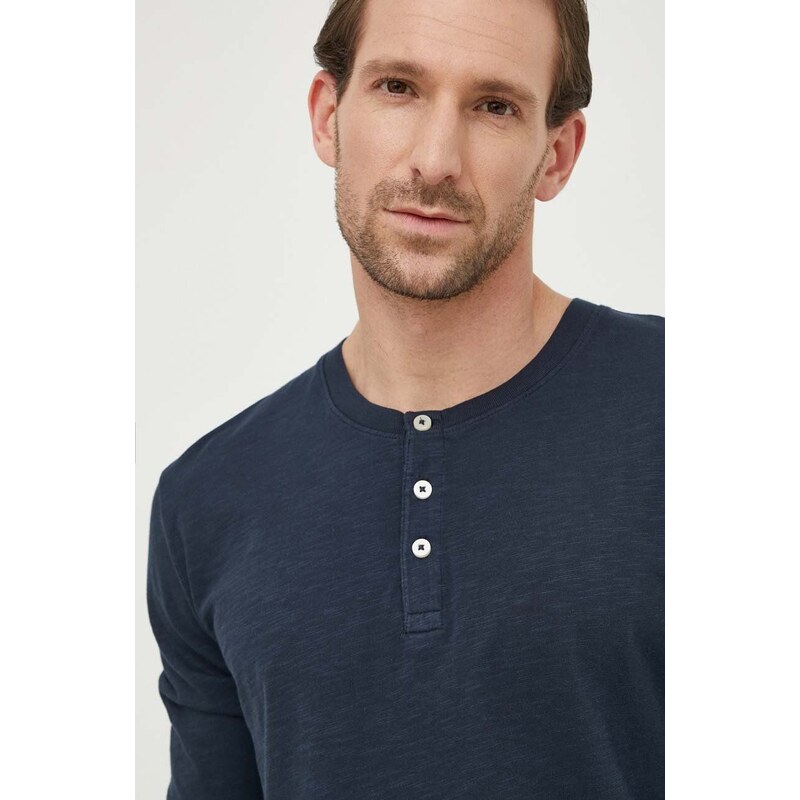 Bavlněné tričko s dlouhým rukávem Marc O'Polo tmavomodrá barva