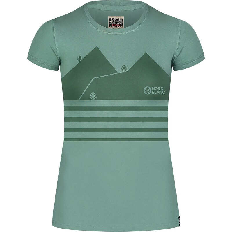 Nordblanc Zelené dámské bavlněné tričko DESIGN