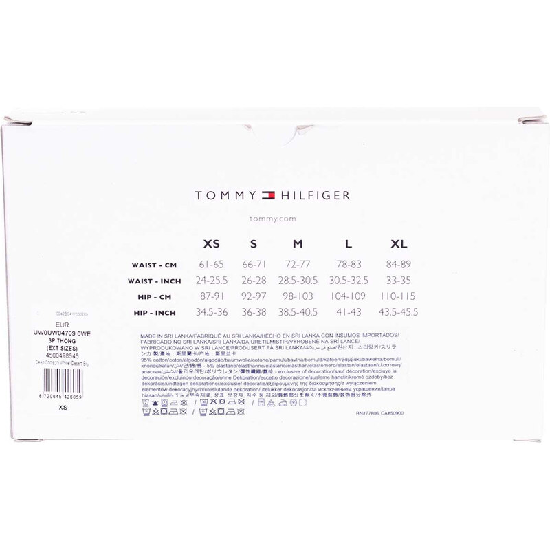 Tommy Hilfiger 3pack tanga kalhotky UW0UW047090WE Bílá/černá/červená