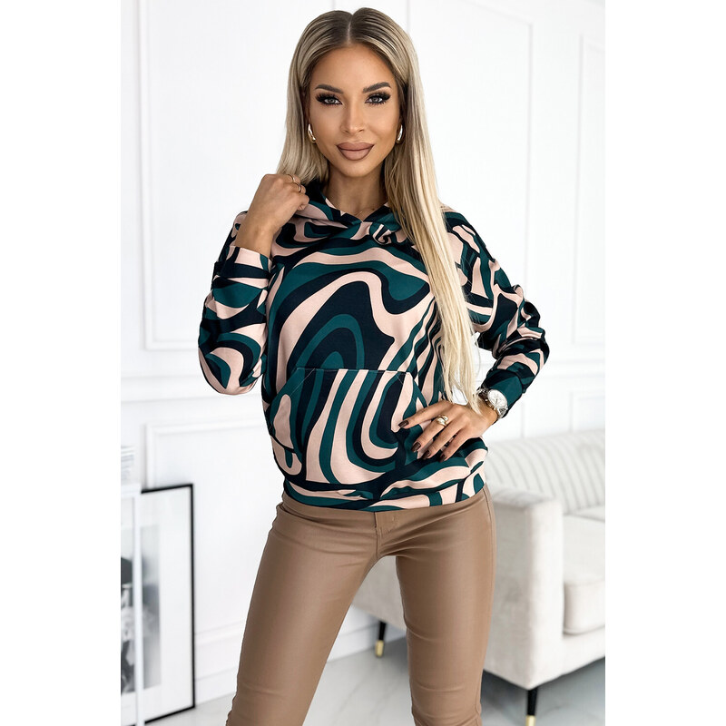 Dámská klokaní mikina s kapucí a se vzorem model 19370980 -