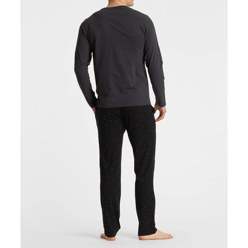 Pánské pyžamo NMP-361-01 Tmavě šedá / černá vzor - Atlantic