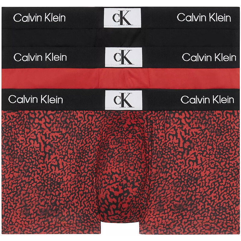 Pánské boxerky 3Pack 000NB3532E HZY černo červené - Calvin Klein