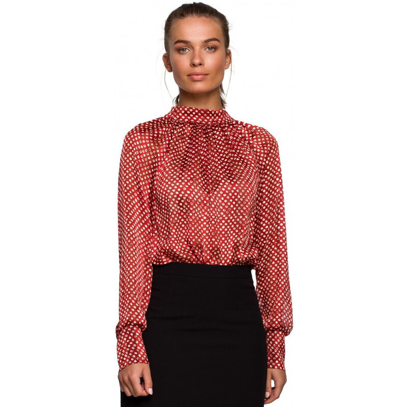 Šifonová halenka S235 model 2 Červená - Stylove