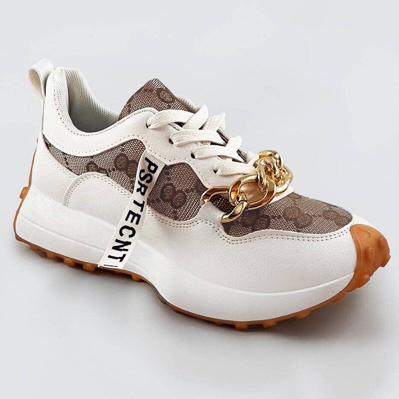 Bílé sportovní boty s řetízkem model 17221076