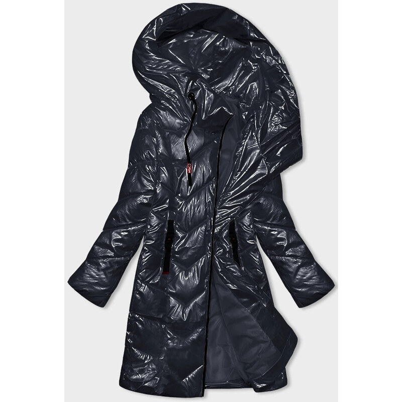 Dámská metalická zimní bunda Rosse Line navy blue (7227)