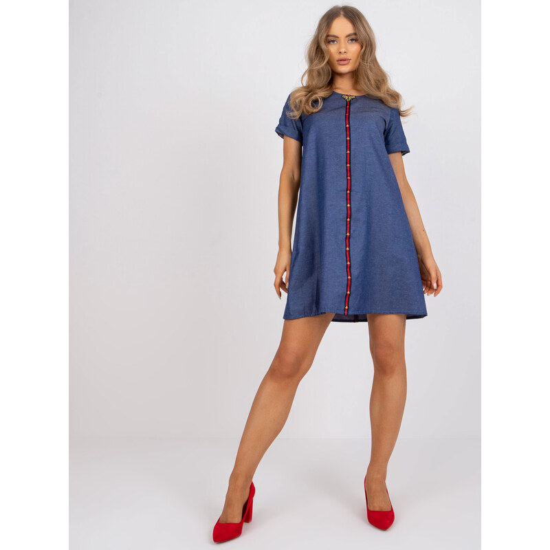 Dámské šaty-LK-SK-506799.52P modré - Lakerta 89621657