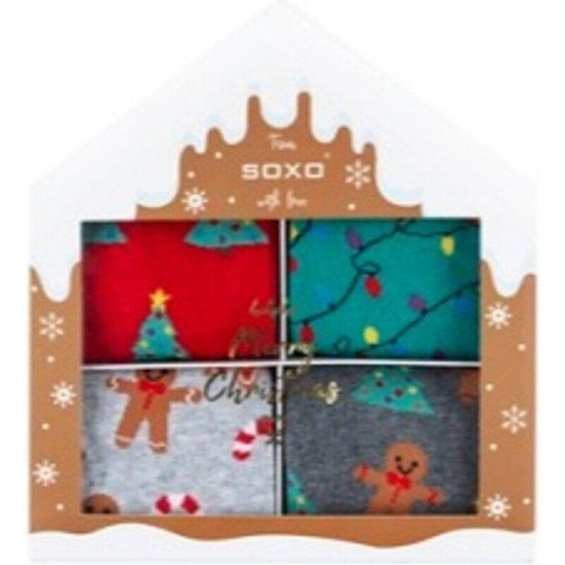 Vánoční ponožky SOXO v krabičce / 4-pack 70781A