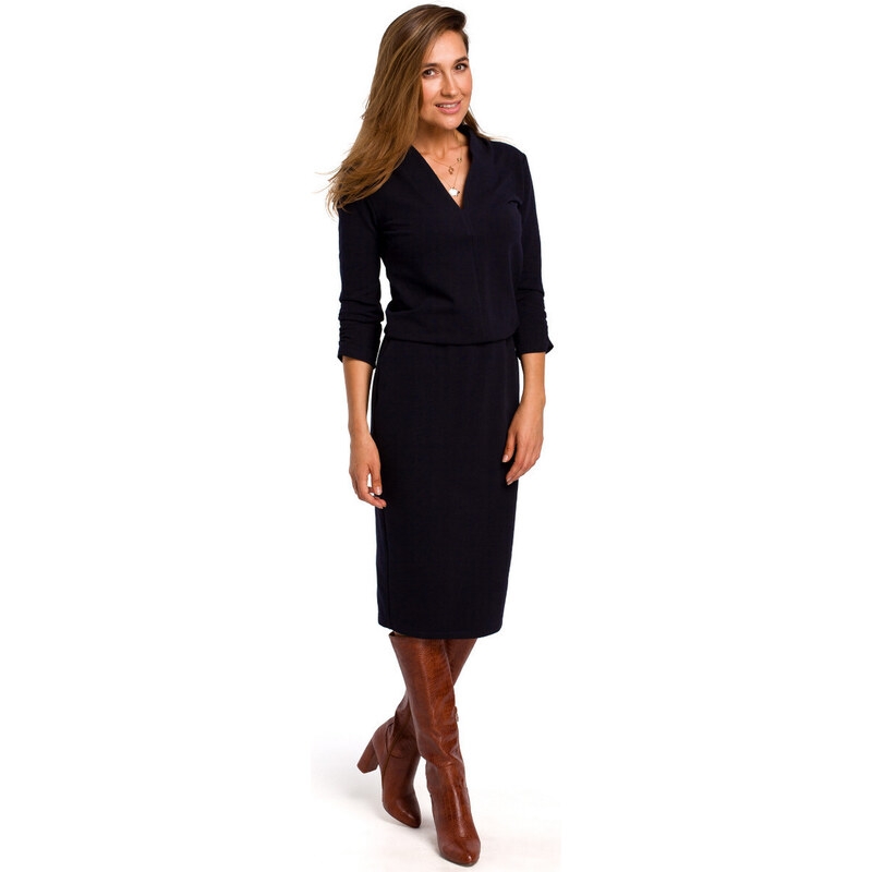 Dámské šaty S194 tmavě modré - Stylove 89625463