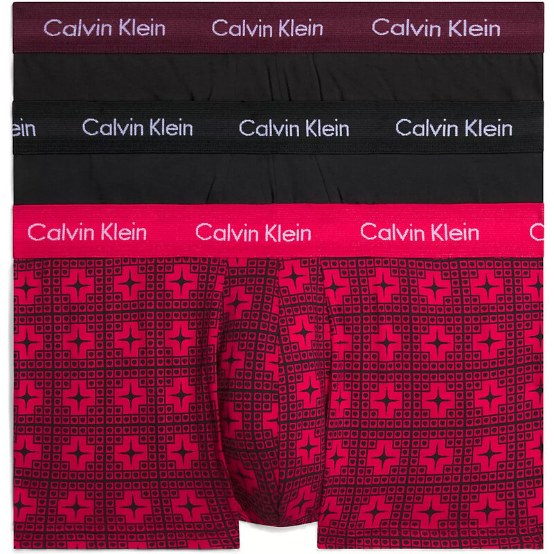 Pánské boxerky 3Pack 000NB3055A I1Z červené/černé - Calvin Klein