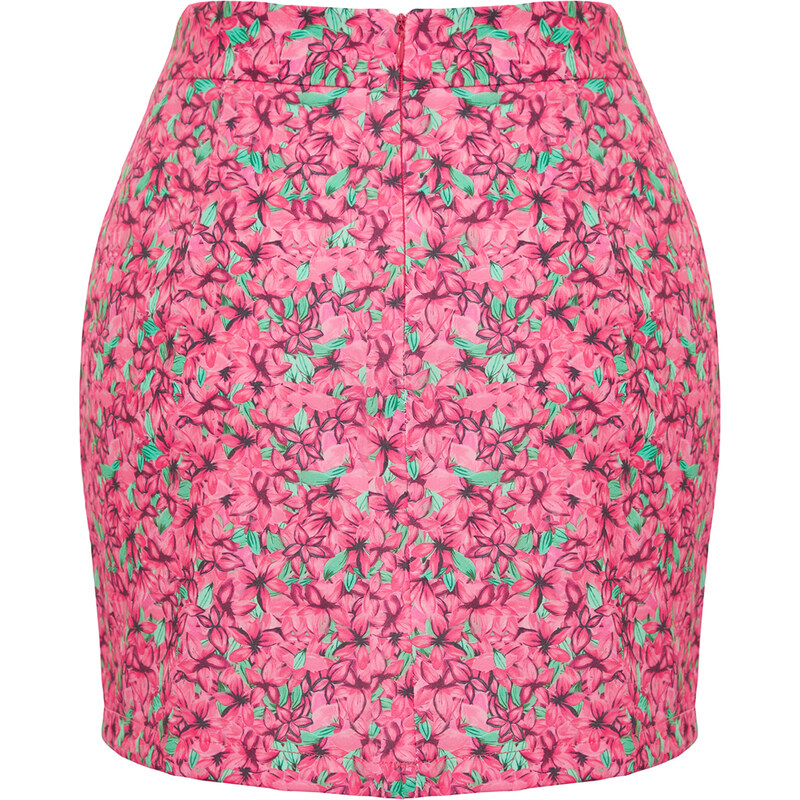 Trendyol Red Floral Pencil Fit Mini Woven Skirt