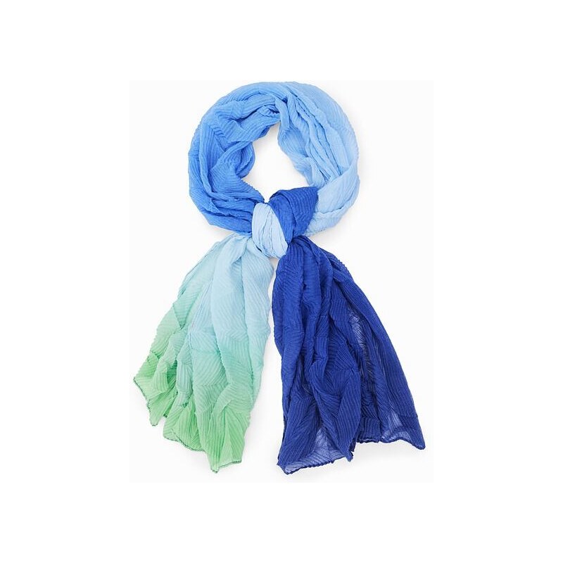 Dámský šátek DESIGUAL 24SAWA30 5020 FOU_FLOW RECTANGLE 5020 BLUE