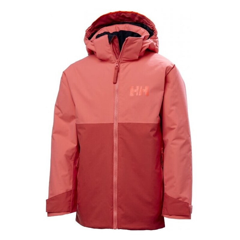 Helly Hansen Traverse Jacket JR Poppy dětská lyžařská bunda lososová/červená 152/12 let