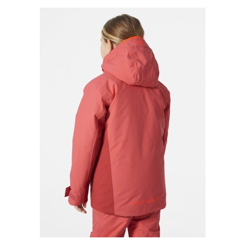 Helly Hansen Traverse Jacket JR Poppy dětská lyžařská bunda lososová/červená 152/12 let