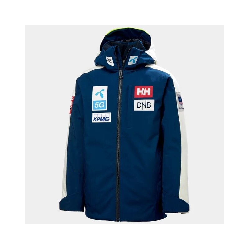 Helly Hansen Highland Jacket JR Ocean NSF dětská lyžařská bunda tmavě modrá/přírodní bílá 140/10 let