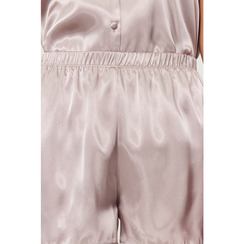Trendyol Pink Satin Woven Pajama Set