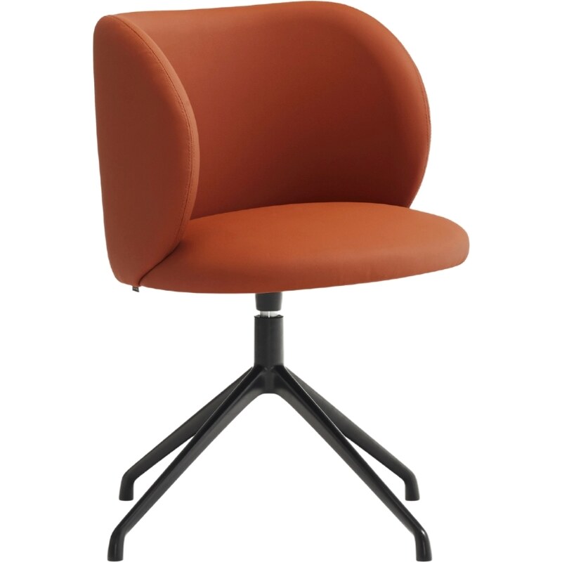 Cihlově červená koženková konferenční židle Teulat Mogi