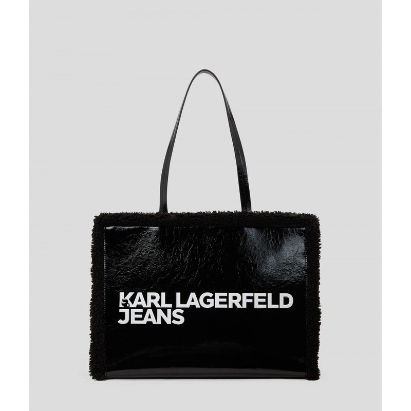 KABELKA KARL LAGERFELD JEANS BOX LOGO PU SHEARLING TOTE