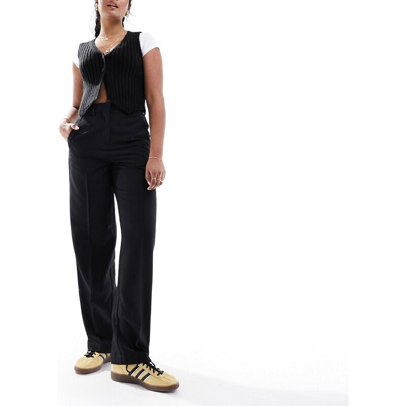 JJXX Mary high waisted tailored trousers in black