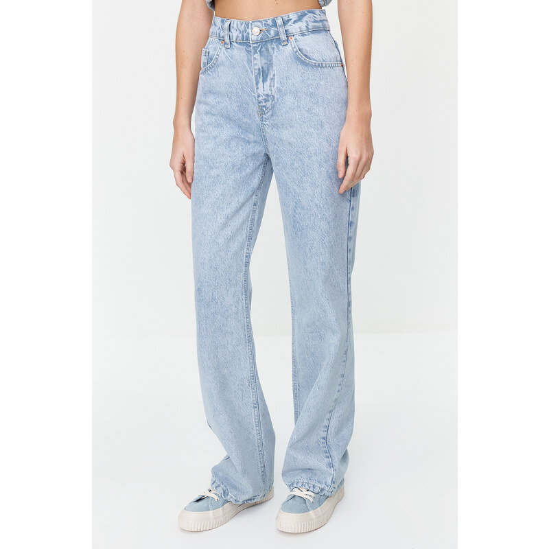 Trendyol Light Blue More Sustainable High Waist Wide Leg Jeans