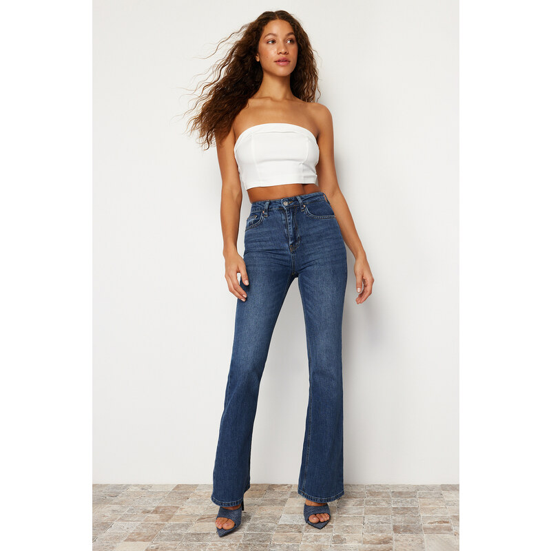 Trendyol Blue More Sustainable High Waist Flare Jeans