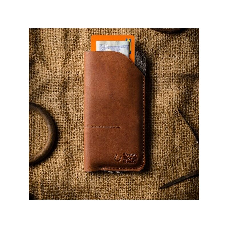 Peněženka / kožené pouzdro pro iPhone Crazy Horse Craft
