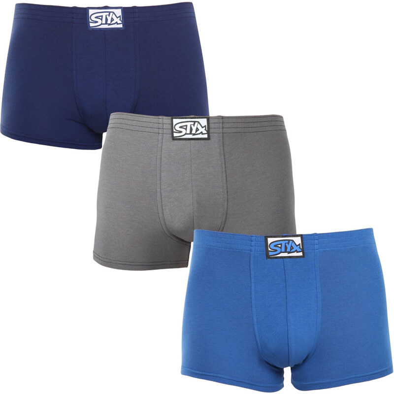 3PACK pánské boxerky Styx klasická guma vícebarevné (3Q96837)