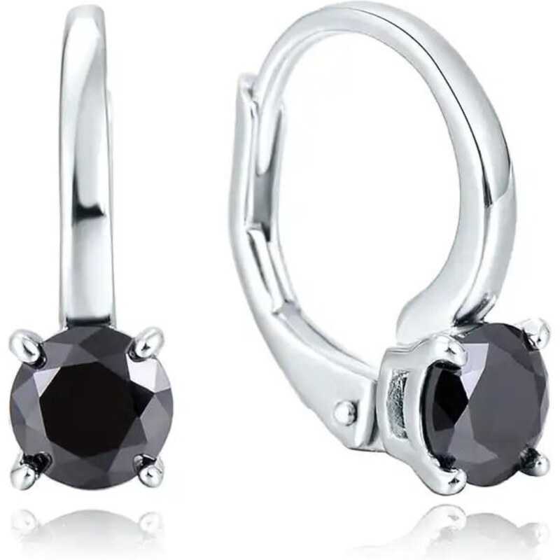 Olivie Stříbrné náušnice LOLA BLACK 8327