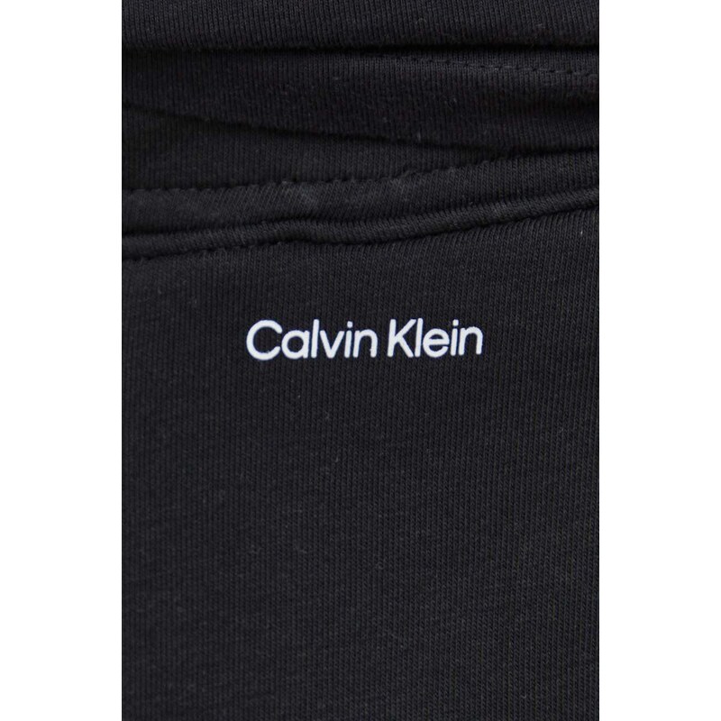 Tepláky Calvin Klein černá barva, hladké