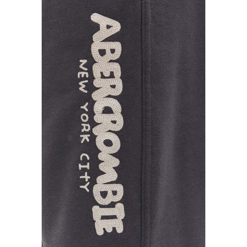Tepláky Abercrombie & Fitch černá barva, s aplikací