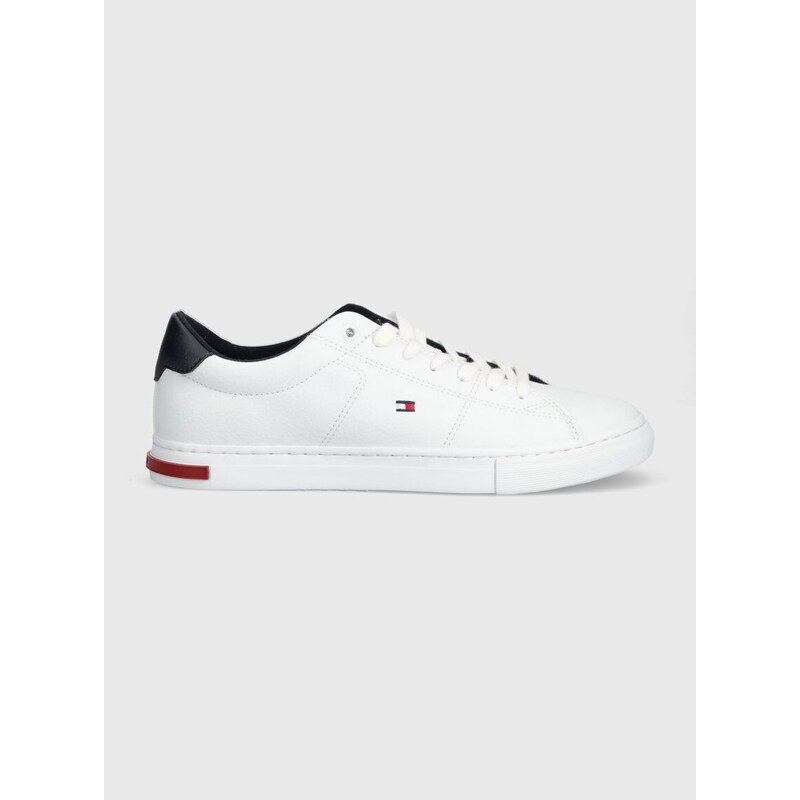 Kožené sneakers boty Tommy Hilfiger ESSENTIAL LEATHER DETAIL VULC bílá barva, FM0FM04047