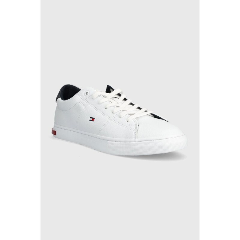 Kožené sneakers boty Tommy Hilfiger ESSENTIAL LEATHER DETAIL VULC bílá barva, FM0FM04047