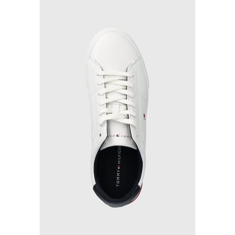 Kožené sneakers boty Tommy Hilfiger ESSENTIAL LEATHER DETAIL VULC bílá barva, FM0FM04047