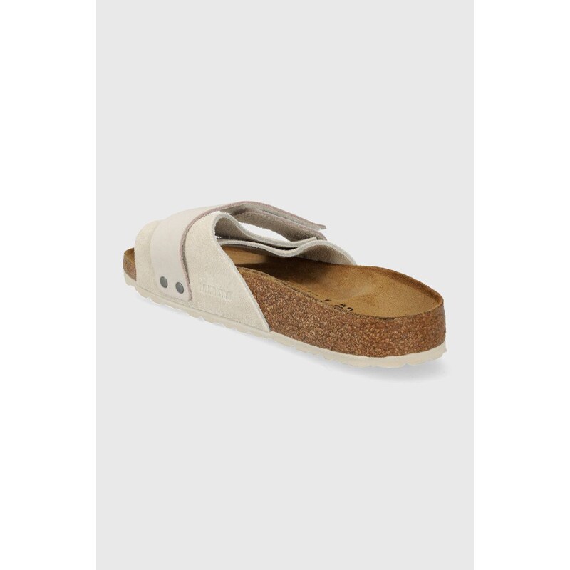 Semišové pantofle Birkenstock Oita dámské, šedá barva, 1024226