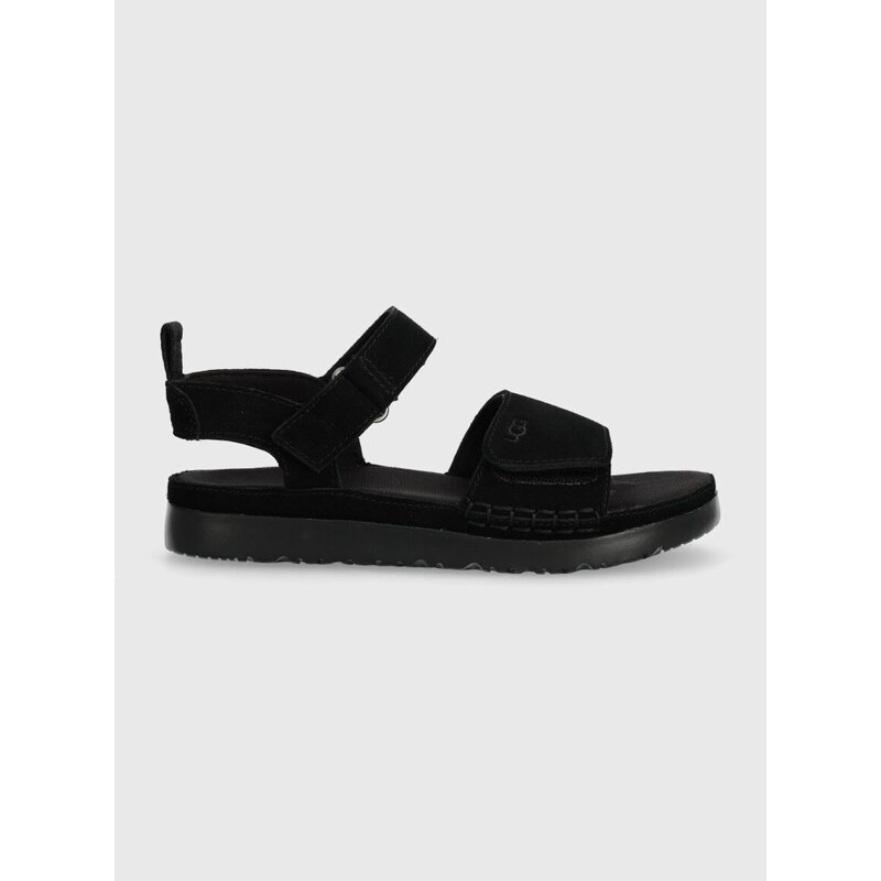 Dětské semišové sandály UGG GOLDENSTAR černá barva