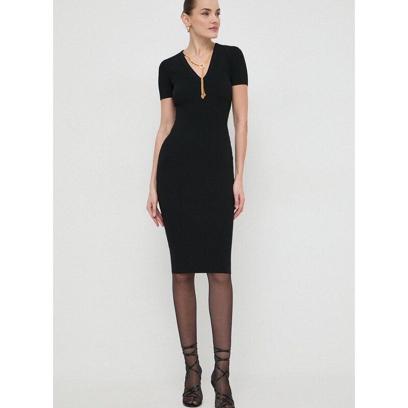 Šaty Elisabetta Franchi černá barva, mini, AM62S41E2