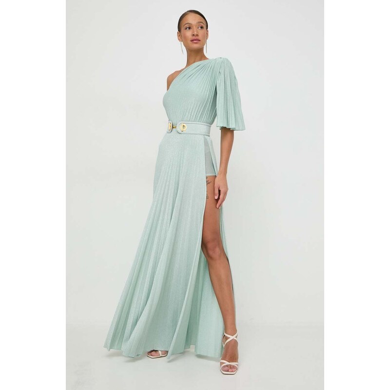 Šaty Elisabetta Franchi zelená barva, maxi, AB53441E2