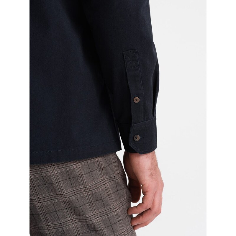 Ombre Clothing Ležérní granátová košile s kapsami na knoflíky V3 SHCS-0146