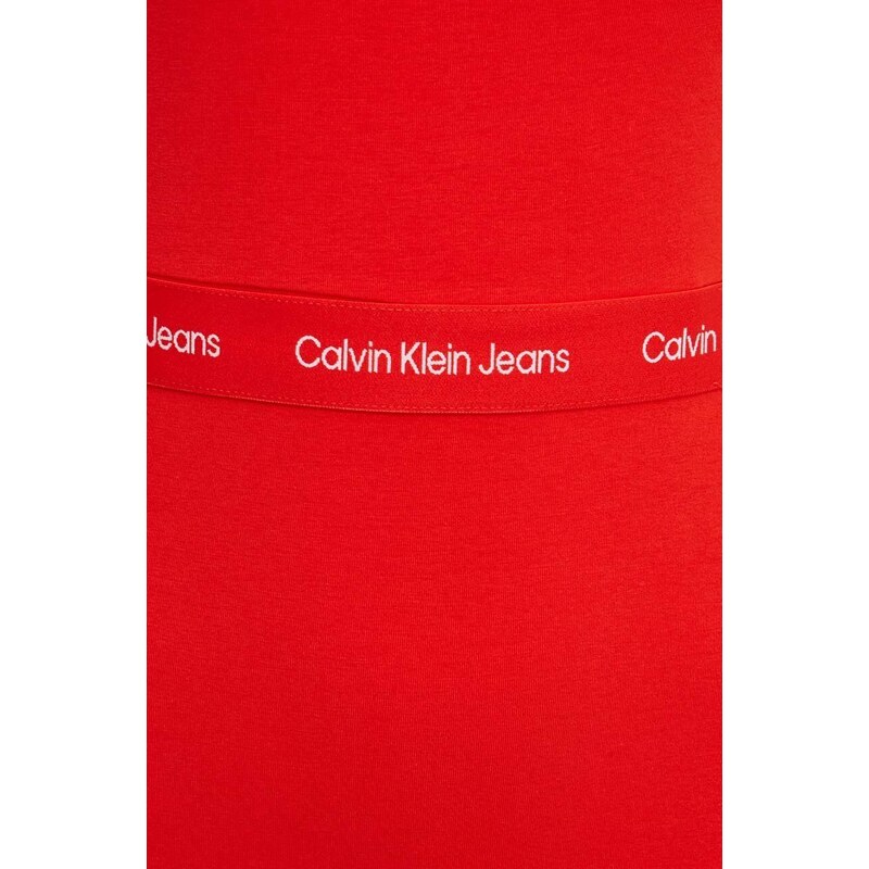 Šaty Calvin Klein Jeans červená barva, mini