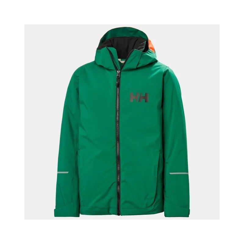 Helly Hansen Quest Jacket JR Malachite dětská lyžařská bunda zelená/oranžová 164/14 let