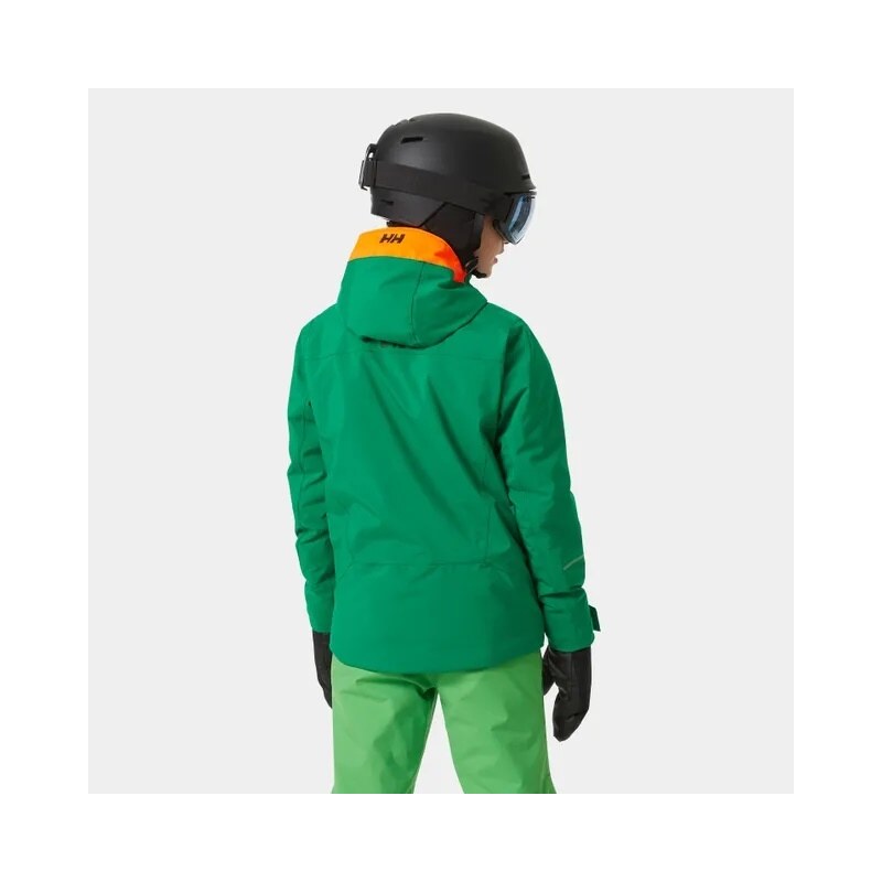 Helly Hansen Quest Jacket JR Malachite dětská lyžařská bunda zelená/oranžová 164/14 let