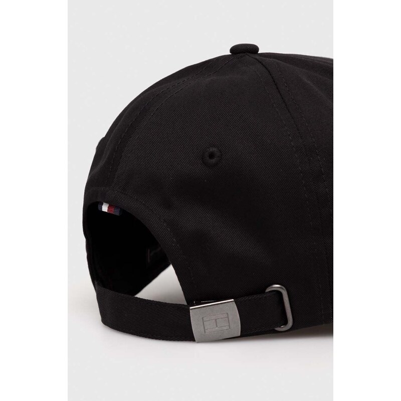 Bavlněná baseballová čepice Tommy Hilfiger černá barva