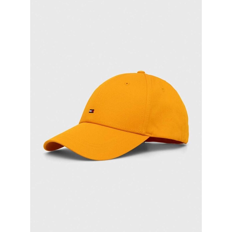 Bavlněná baseballová čepice Tommy Hilfiger oranžová barva