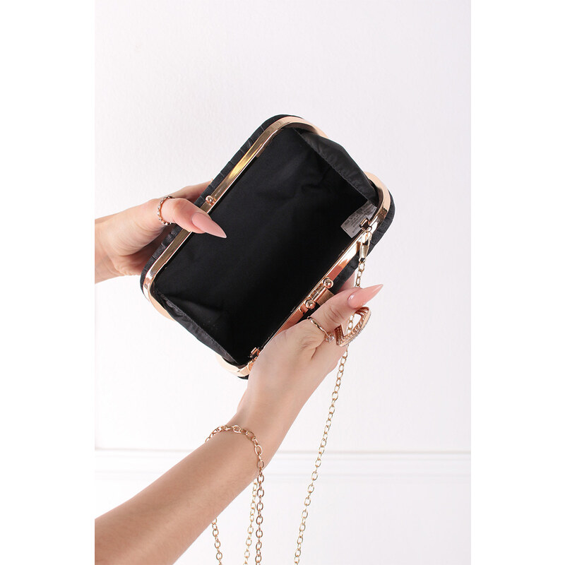Paris Style Černá společenská clutch kabelka Ramira